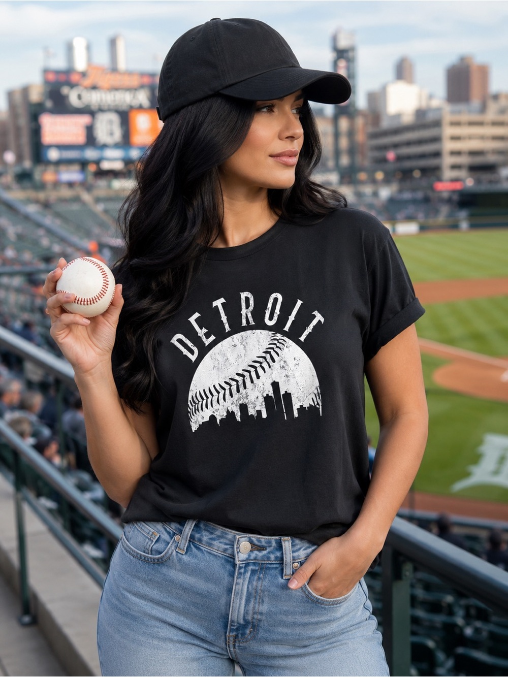 Detroit Baseball Graphic T-Shirt, Size XXL